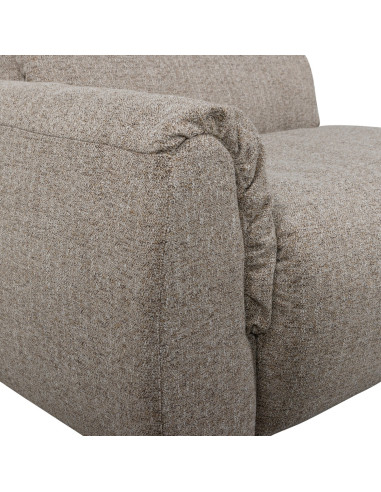 Canapé d'angle droit Baggy tissu tissé mélangé brun woood