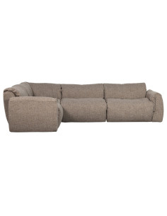 Canapé d'angle gauche Baggy tissu tissé mélangé brun woood