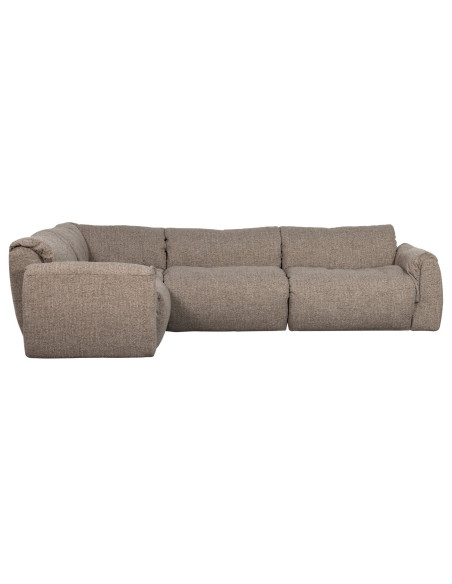 Canapé d'angle gauche Baggy tissu tissé mélangé brun woood Canapé d'angle gauche Baggy tissu tissé mélangé brun woood