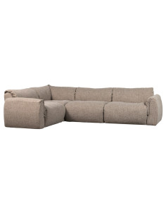 Canapé d'angle gauche Baggy tissu tissé mélangé brun woood 2