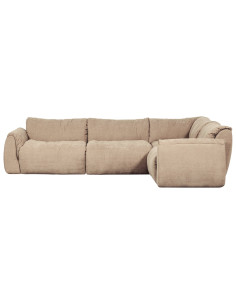 Canapé d'angle droit Baggy chenille tissé sable woood