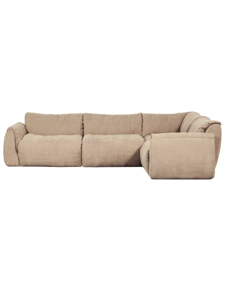 Canapé d'angle droit Baggy chenille tissé sable woood Canapé d'angle droit Baggy chenille tissé sable woood