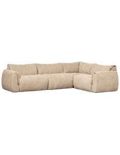 Canapé d'angle droit Baggy chenille tissé sable woood 2