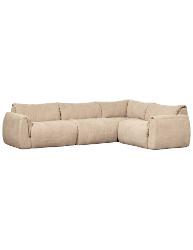 Canapé d'angle droit Baggy chenille tissé sable woood