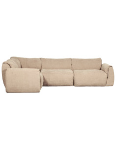 Canapé d'angle gauche Baggy chenille tissé sable woood