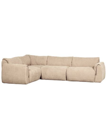 Canapé d'angle gauche Baggy chenille tissé sable woood Canapé d'angle gauche Baggy chenille tissé sable woood