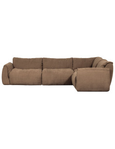 Canapé d'angle droit Baggy chenille tissé brun woood