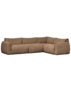 Canapé d'angle droit Baggy chenille tissé brun woood 2