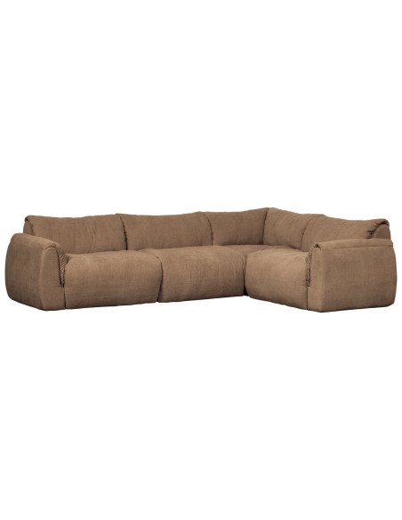 Canapé d'angle droit Baggy chenille tissé brun woood Canapé d'angle droit Baggy chenille tissé brun woood