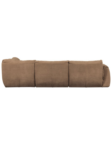 Canapé d'angle droit Baggy chenille tissé brun woood