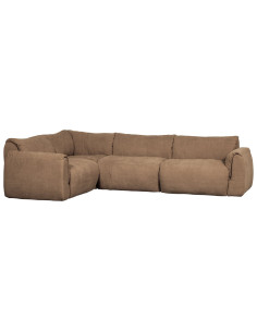 Canapé d'angle gauche Baggy chenille tissé brun woood 2