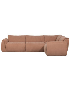 Canapé d'angle droit Baggy chenille tissé vieux rose woood