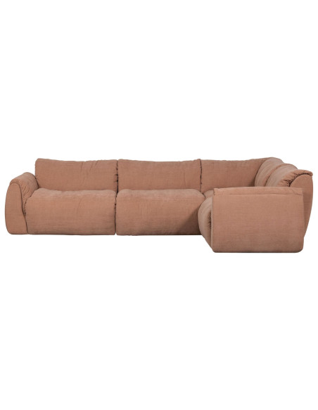 Canapé d'angle droit Baggy chenille tissé vieux rose woood Canapé d'angle droit Baggy chenille tissé vieux rose woood