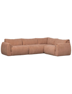 Canapé d'angle droit Baggy chenille tissé vieux rose woood 2
