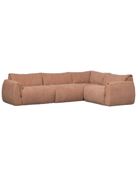 Canapé d'angle droit Baggy chenille tissé vieux rose woood Canapé d'angle droit Baggy chenille tissé vieux rose woood
