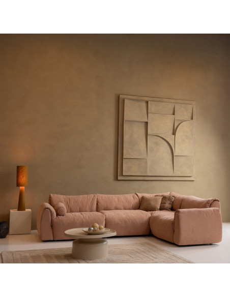 Canapé d'angle droit Baggy chenille tissé vieux rose woood Canapé d'angle droit Baggy chenille tissé vieux rose woood