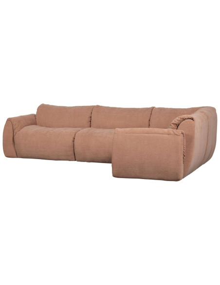 Canapé d'angle droit Baggy chenille tissé vieux rose woood Canapé d'angle droit Baggy chenille tissé vieux rose woood
