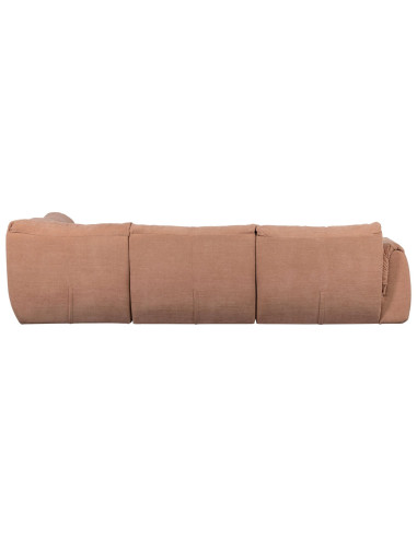 Canapé d'angle droit Baggy chenille tissé vieux rose woood