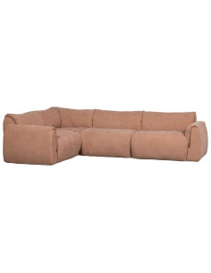 Canapé d'angle gauche Baggy chenille tissé vieux rose woood 2