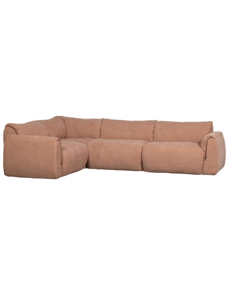 Canapé d'angle gauche Baggy chenille tissé vieux rose woood Canapé d'angle gauche Baggy chenille tissé vieux rose woood
