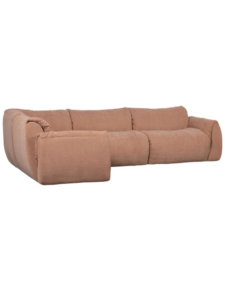 Canapé d'angle gauche Baggy chenille tissé vieux rose woood Canapé d'angle gauche Baggy chenille tissé vieux rose woood