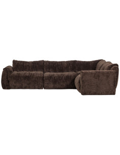Canapé d'angle droit Baggy 3D chenille brun woood