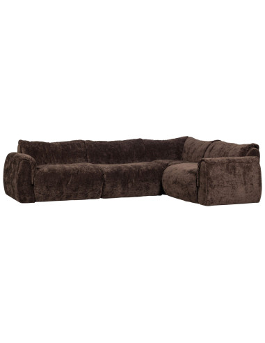 Canapé d'angle droit Baggy 3D chenille brun woood