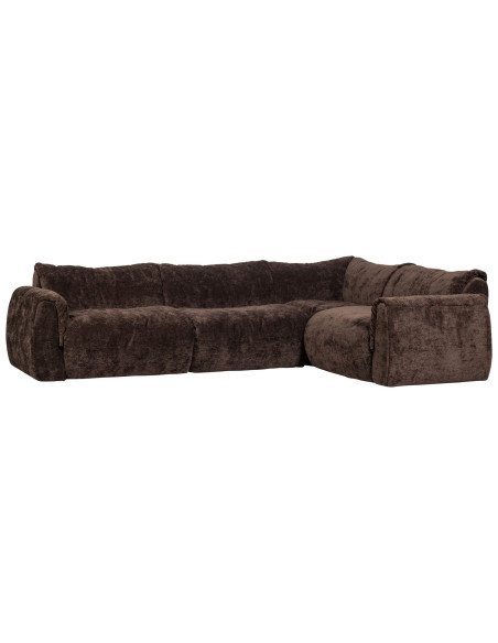 Canapé d'angle droit Baggy 3D chenille brun woood Canapé d'angle droit Baggy 3D chenille brun woood