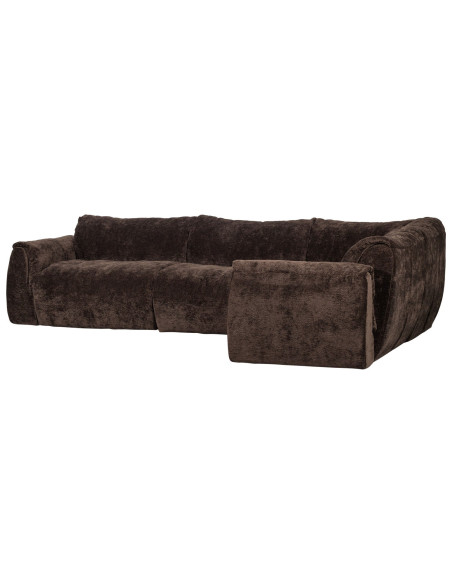 Canapé d'angle droit Baggy 3D chenille brun woood Canapé d'angle droit Baggy 3D chenille brun woood