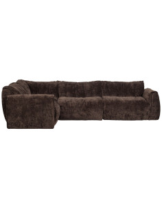 Canapé d'angle gauche Baggy 3D chenille brun woood