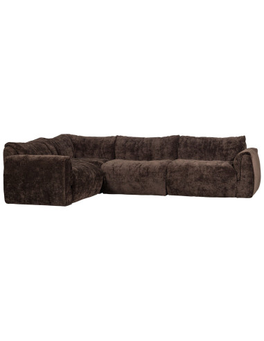 Canapé d'angle gauche Baggy 3D chenille brun woood