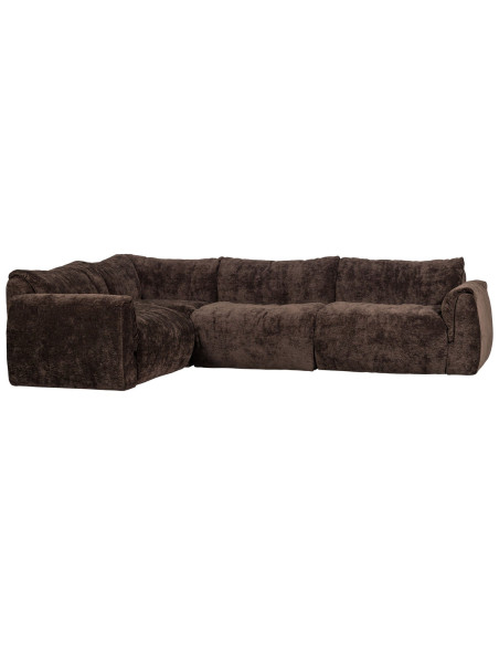 Canapé d'angle gauche Baggy 3D chenille brun woood Canapé d'angle gauche Baggy 3D chenille brun woood
