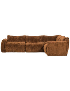 Canapé d'angle droit Baggy 3D chenille brun moyen woood