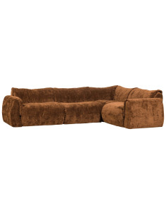 Canapé d'angle droit Baggy 3D chenille brun moyen woood 2