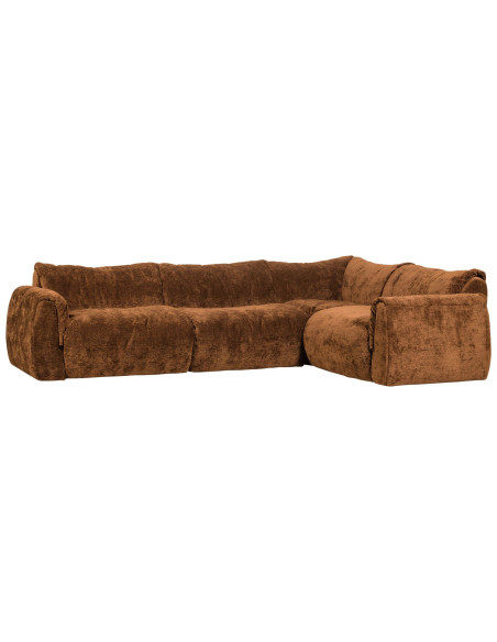 Canapé d'angle droit Baggy 3D chenille brun moyen woood Canapé d'angle droit Baggy 3D chenille brun moyen woood