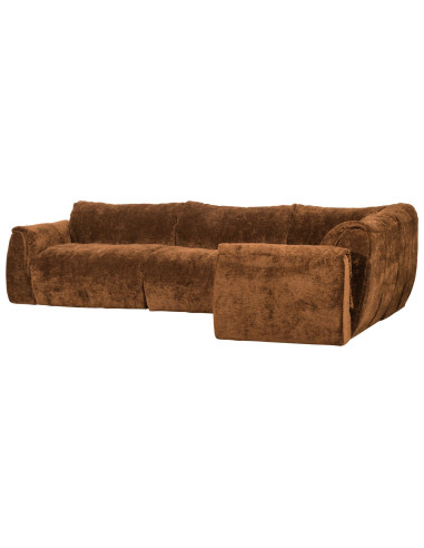 Canapé d'angle droit Baggy 3D chenille brun moyen woood