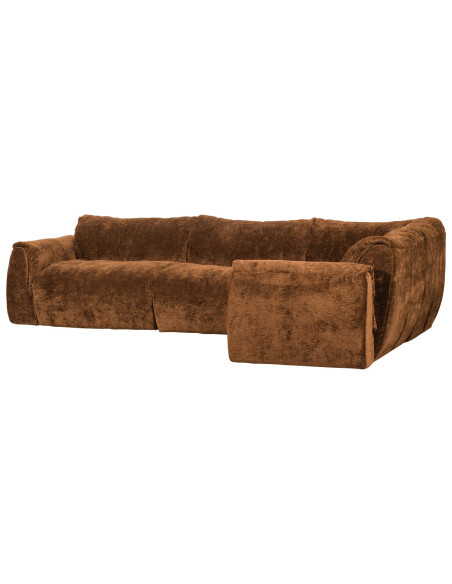 Canapé d'angle droit Baggy 3D chenille brun moyen woood Canapé d'angle droit Baggy 3D chenille brun moyen woood
