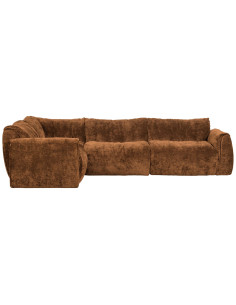 Canapé d'angle gauche Baggy 3D chenille brun moyen woood