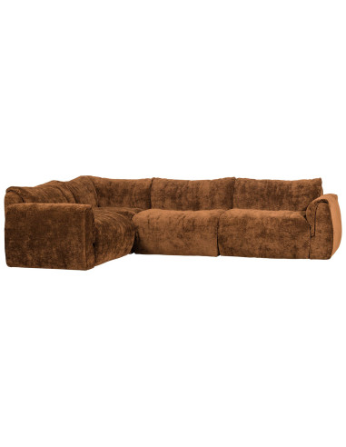 Canapé d'angle gauche Baggy 3D chenille brun moyen woood