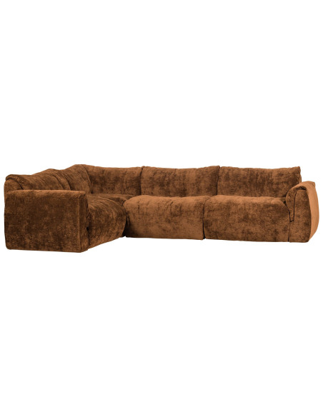 Canapé d'angle gauche Baggy 3D chenille brun moyen woood Canapé d'angle gauche Baggy 3D chenille brun moyen woood
