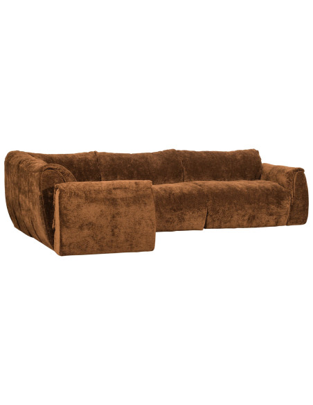 Canapé d'angle gauche Baggy 3D chenille brun moyen woood Canapé d'angle gauche Baggy 3D chenille brun moyen woood