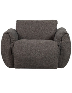 Fauteuil pivotant Baggy Tissu tissé mélangé gris chaud woood