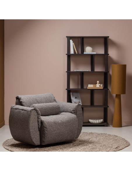 Fauteuil pivotant Baggy Tissu tissé mélangé gris chaud woood
