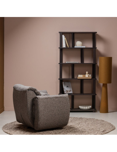 Fauteuil pivotant Baggy Tissu tissé mélangé gris chaud woood