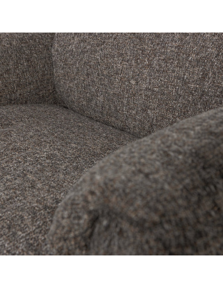 Fauteuil pivotant Baggy Tissu tissé mélangé gris chaud woood