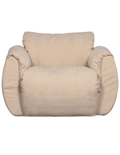 Fauteuil pivotant Baggy chenille tissé sable woood