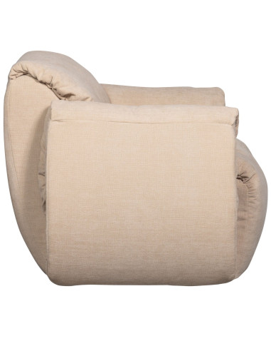 Fauteuil pivotant Baggy chenille tissé sable woood