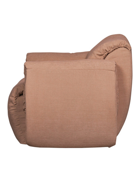 Fauteuil pivotant Baggy chenille tissé vieux rose woood