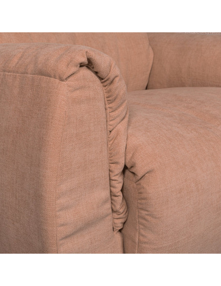 Fauteuil pivotant Baggy chenille tissé vieux rose woood