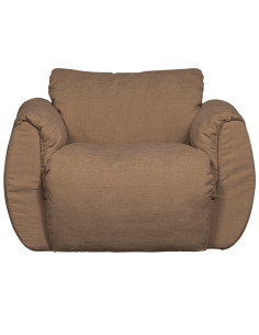 Fauteuil pivotant Baggy chenille tissé brun woood